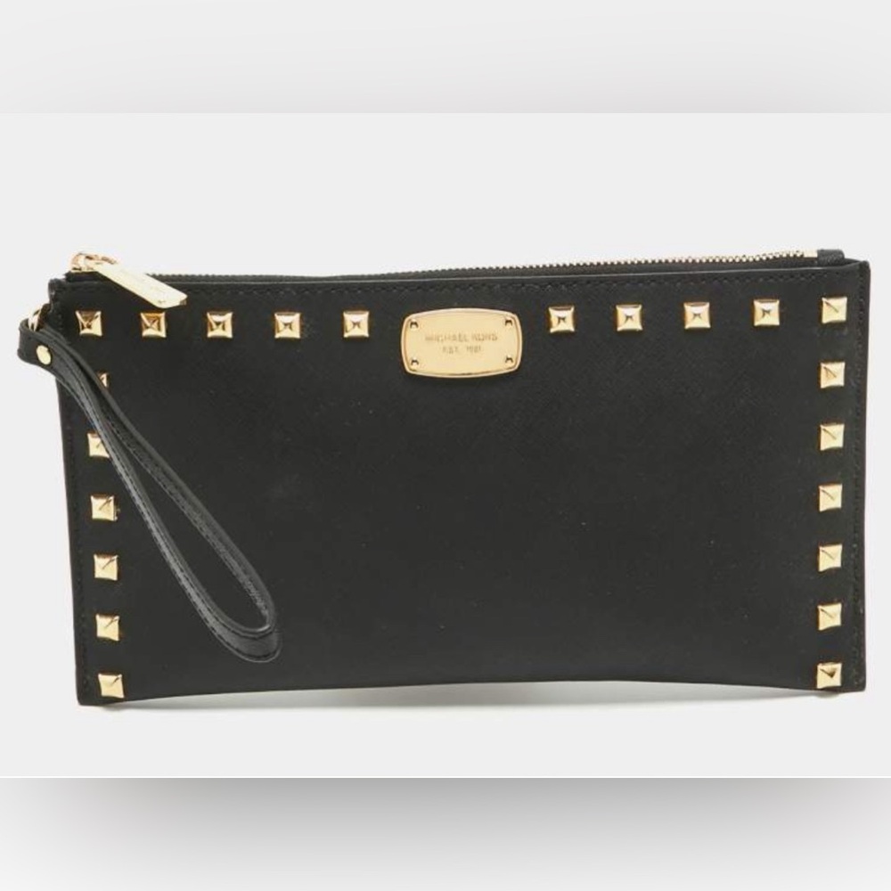 Michael Kors Saffiano Leather Studded Clutch